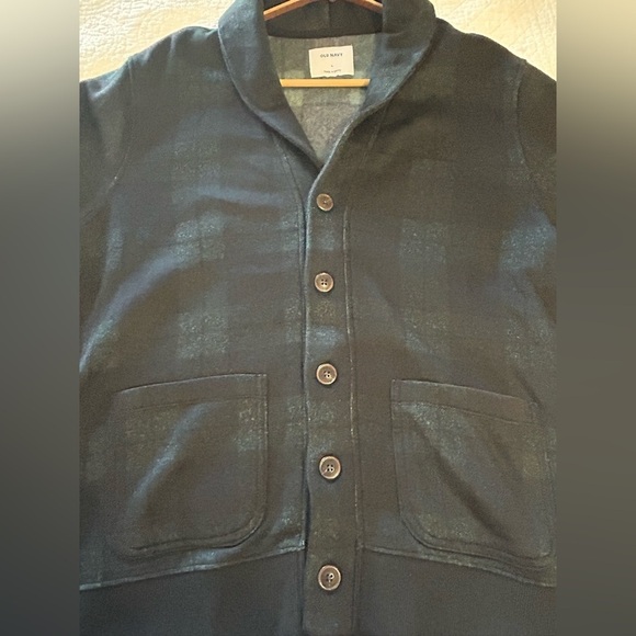 Men’s Old Navy Plaid Cardigan. Size Large. Old Money. Academia - Picture 5 of 8
